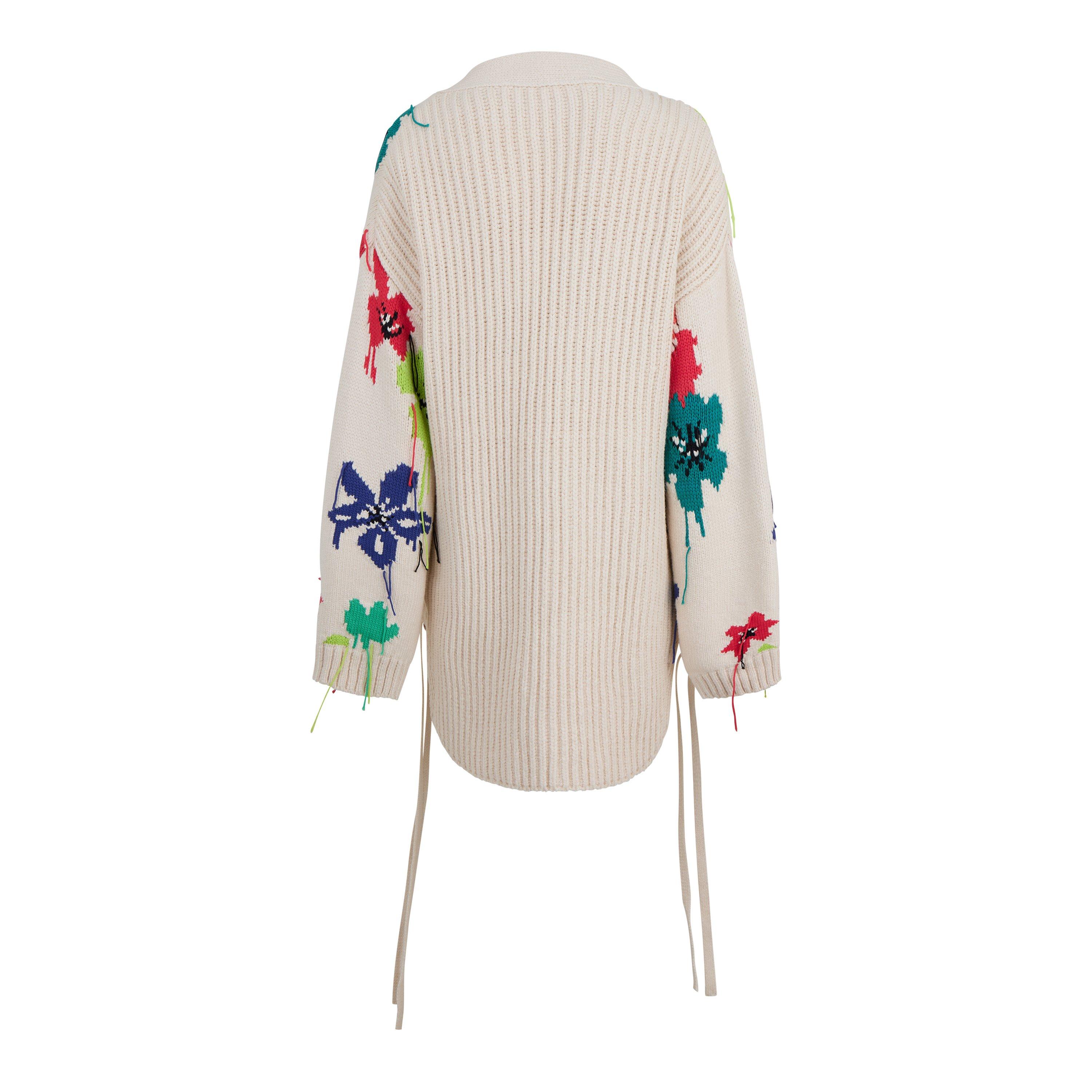 Off White Floral Cardigan