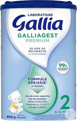 Gallia Galliagest Premium 2 Lait En Poudre 2ème Âge 6-12 Mois Boîte 800g