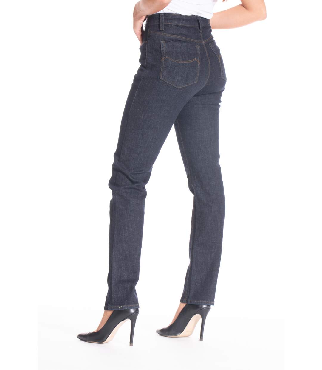 Jeans coupe droite denim stretch brut ZELDA BLEU