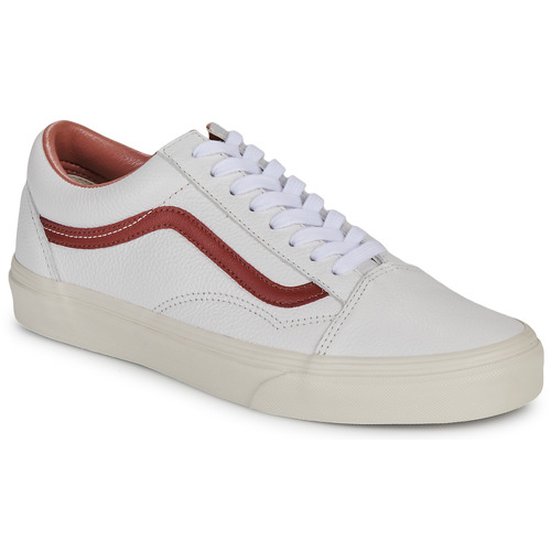 Vans - OLD SKOOL PREMIUM LEATHER - Blanc / Bordeaux