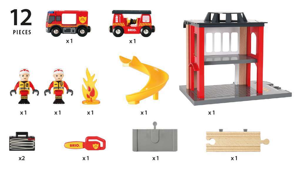 BRIO Spiel Große Feuerwehr-Station mit Einsatzfahrzeug