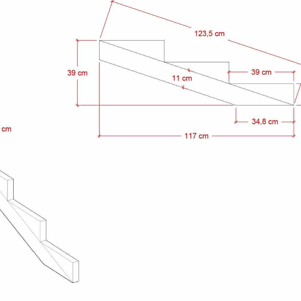 TRAPPEVANGE PLUS 3-STEG TRYKKIMPREGNERT INKL. BESLAG 117X39CM