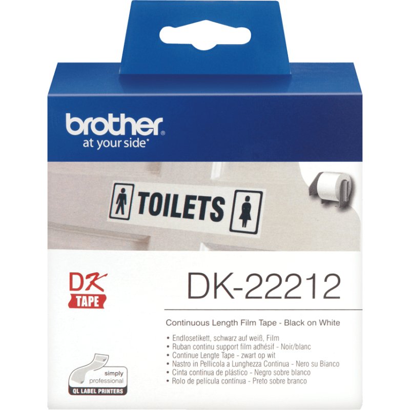 Brother DK-22212 - Rouleau de film continu original – Noir sur blanc, 62 mm