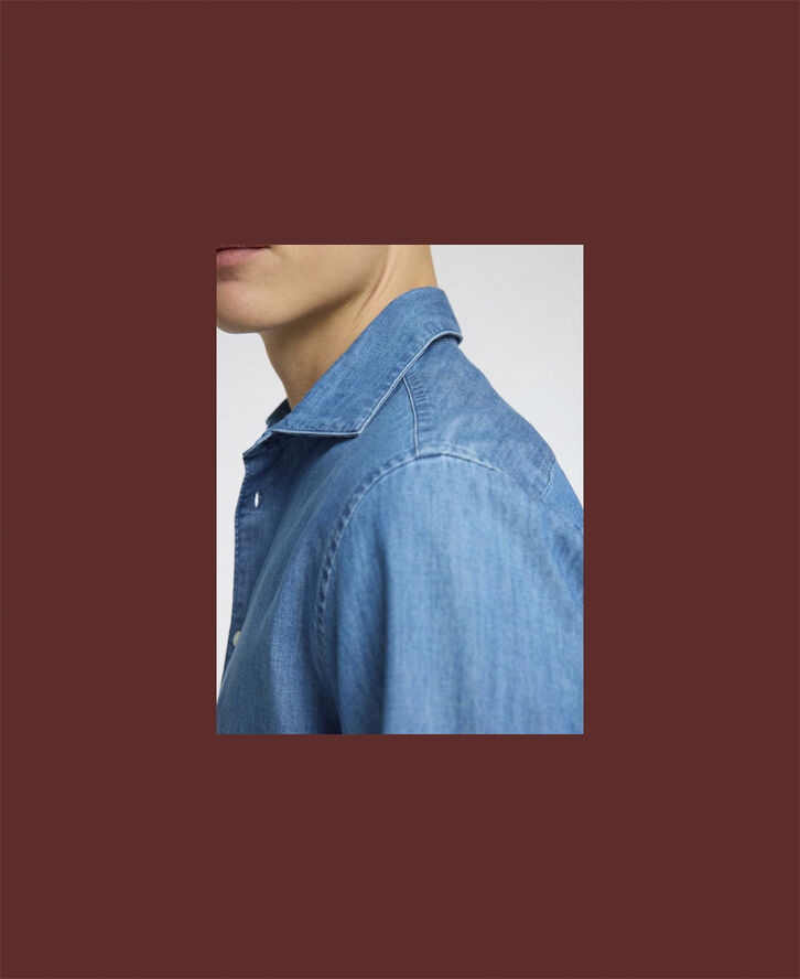 Selected Homme SLHREG-BOND DENIM SHIRT CUT AWAY Blå