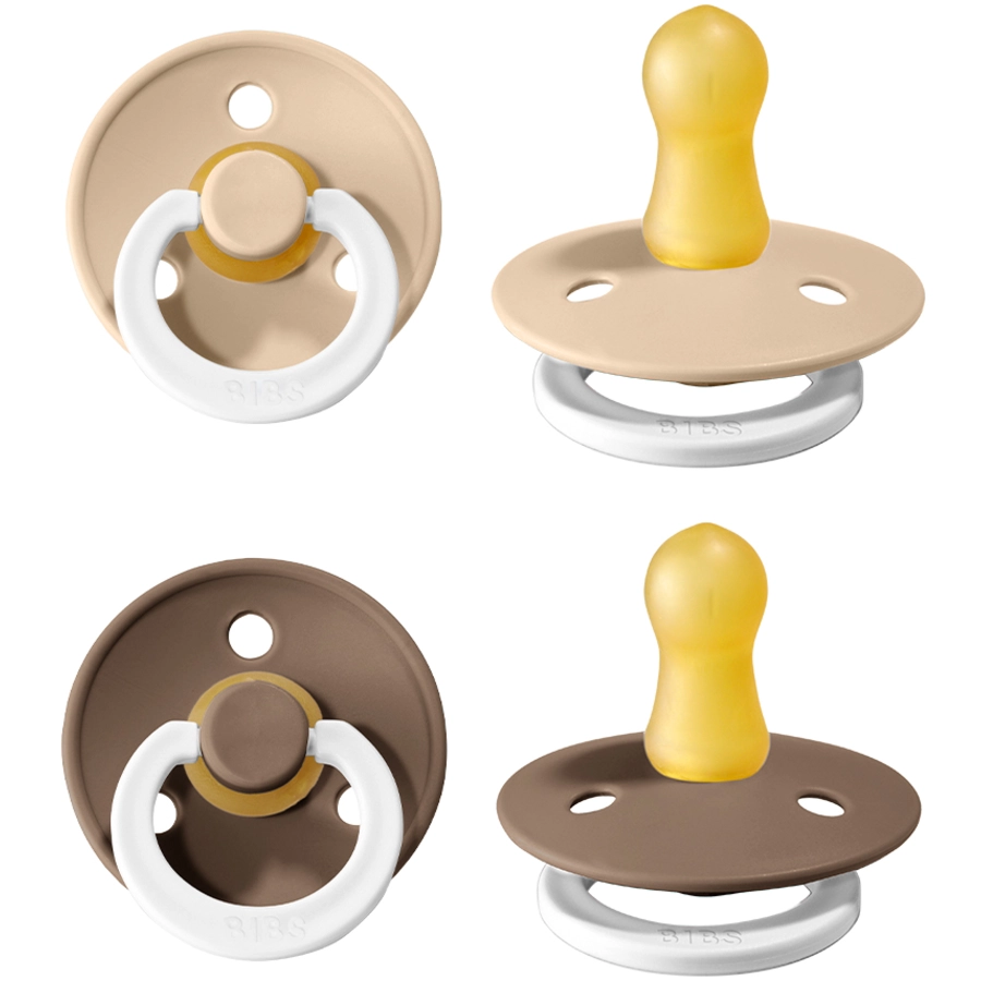 BIBS® Schnuller Colour Dark Oak  Vanilla Night 0-6 Monate, 4 Stk.