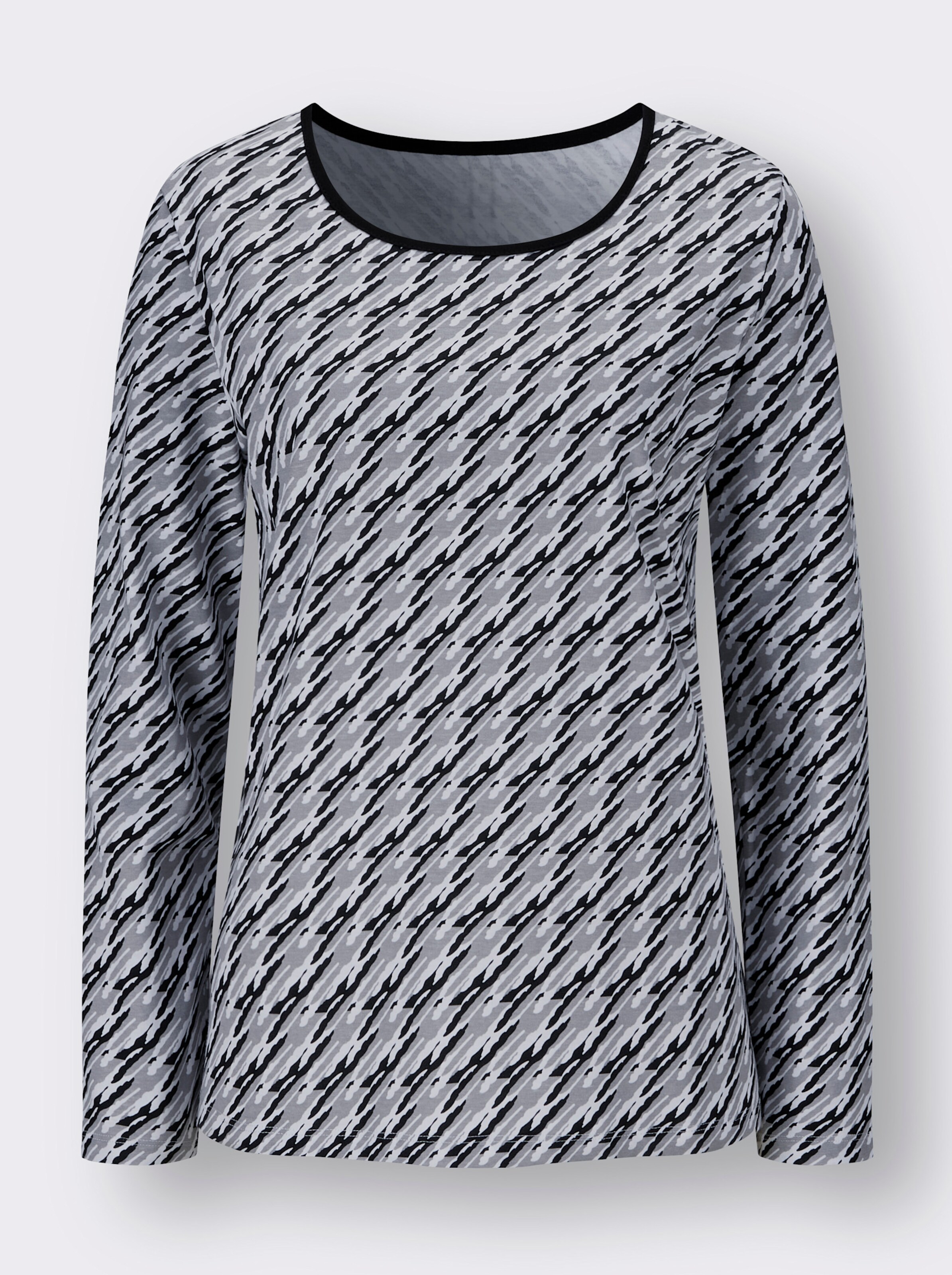 Langarmshirt im grafischen Muster