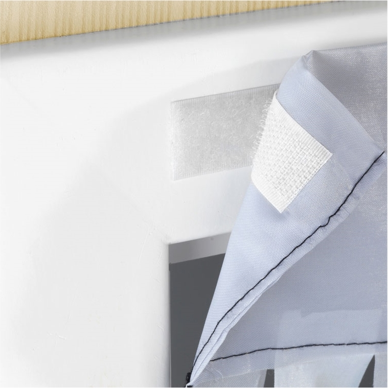 Rideau de porte : Gris/blanc ou Bleu/blanc