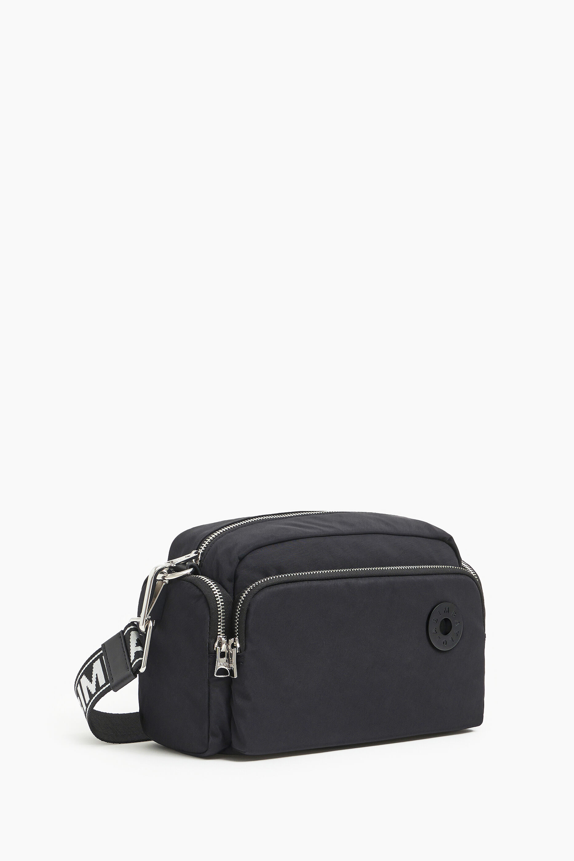 Bolsa de ombro M em nylon preto
