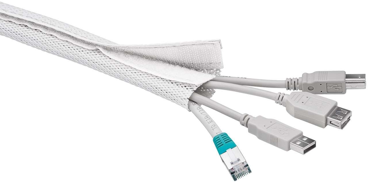 Goobay CM WireSleeve Kabelmantel 1,8 m weiß