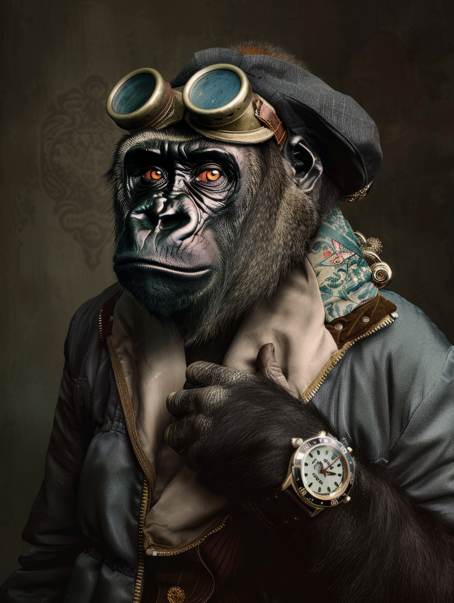 Canvas schilderij van een Gorilla 40x60 cm