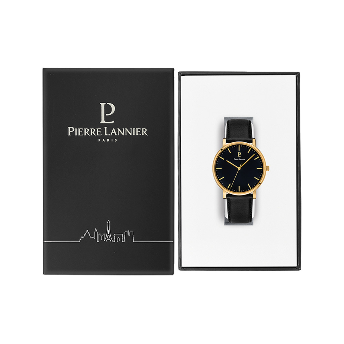 Montre PIERRE LANNIER essential homme bracelet cuir noir