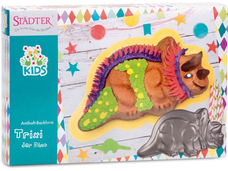 Städter Backform Trixi der Dino 34 x 28 x 6.5 cm Motiv-Backform