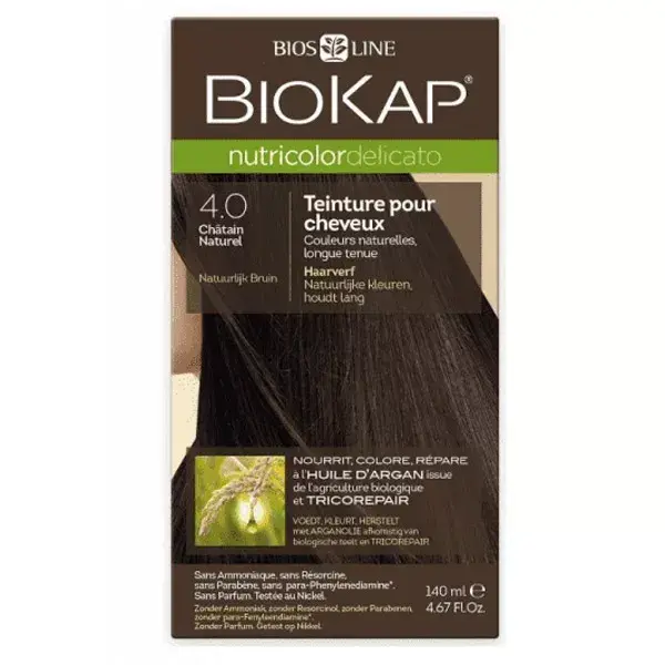 Biokap Nutricolor Delicato Hair Dye 4.0 Châtain Naturel 140ml