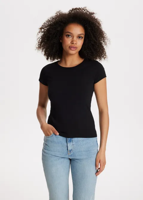 Basic t-shirt zwart (ZWART)