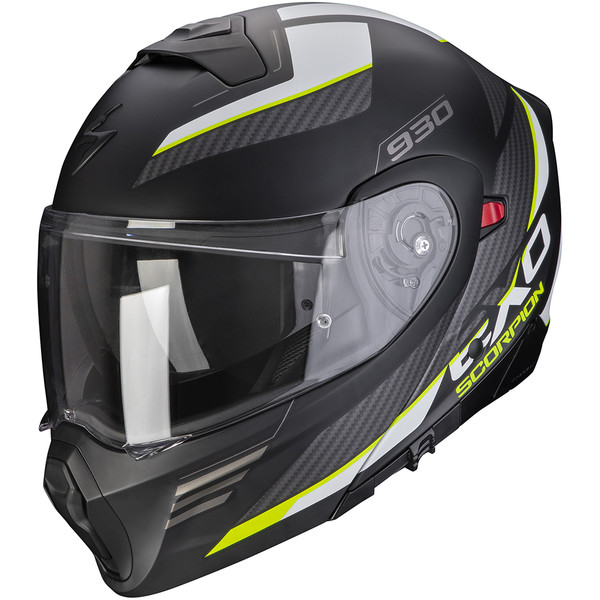 Scorpion - Casque Exo-930 Navig Noir Mat / Jaune fluo