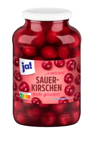 ja! Sauerkirschen, leicht gezuckert 350g MHD:31.12.25
