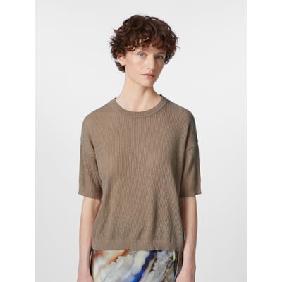 Damen-Strickshirt, Hellbraun
