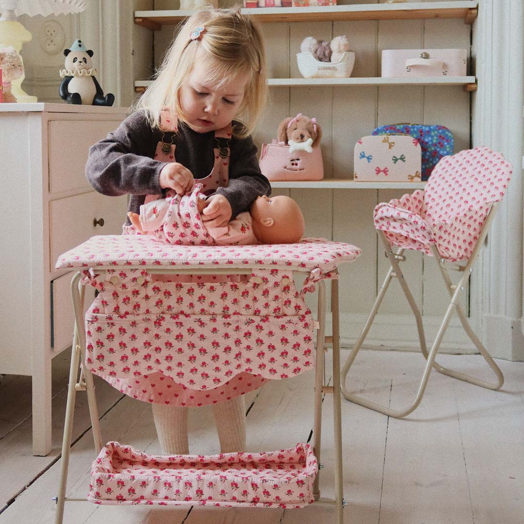 konges sløjd opvouwbare poppenverschoontafel - rosie rose