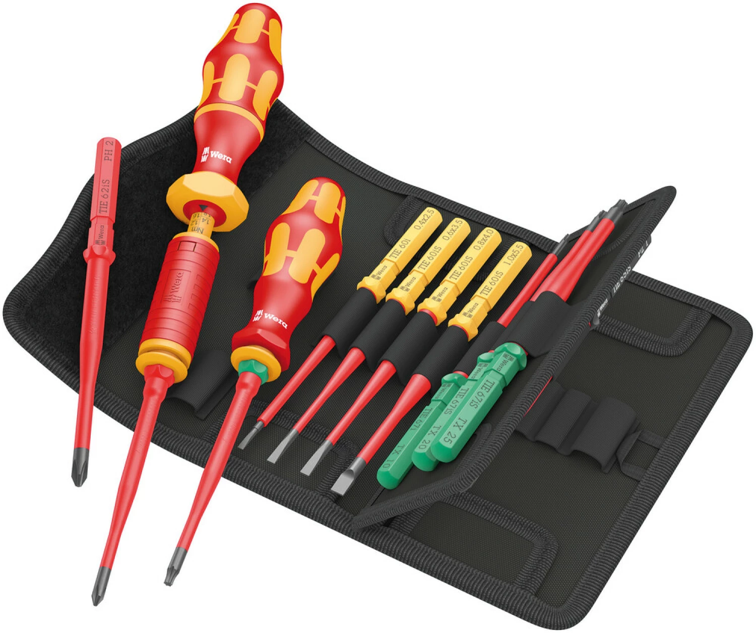 Wera 05006609001 16-delig Kraftform Kompakt VDE 16 Torque 1,2-3,0 Nm Extra Slim 1 Tool Finder Wisselklingenset in etui