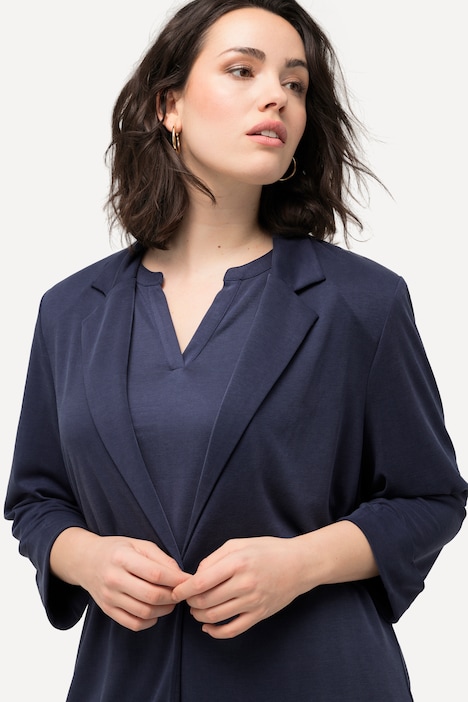 Jersey-Blazer, Reverskragen, 3/4-Arm, Modalmix