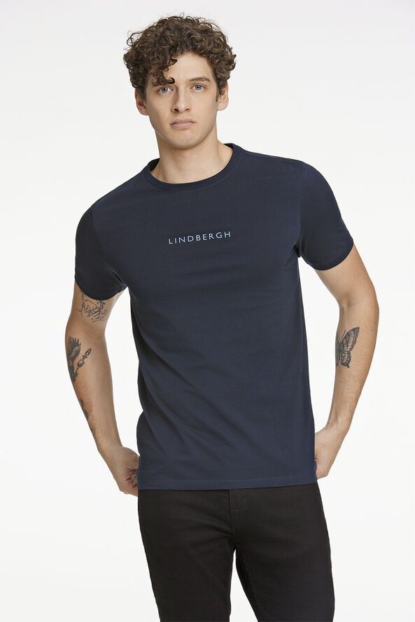 Lindbergh Lindbergh print tee S/S Navy