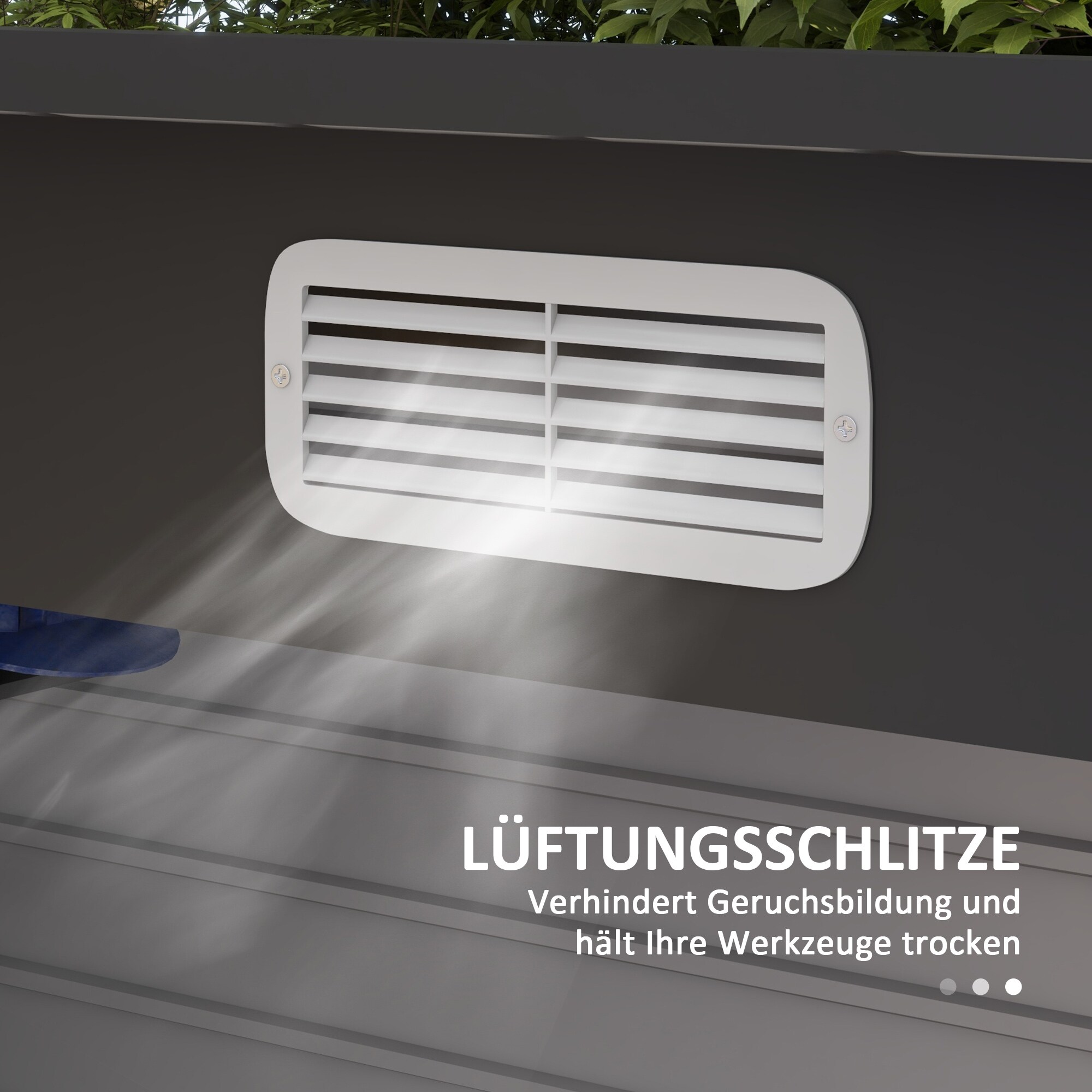 Outsunny Geräteschuppen mit Schloss grau 249L x 121B x 166/183H cm