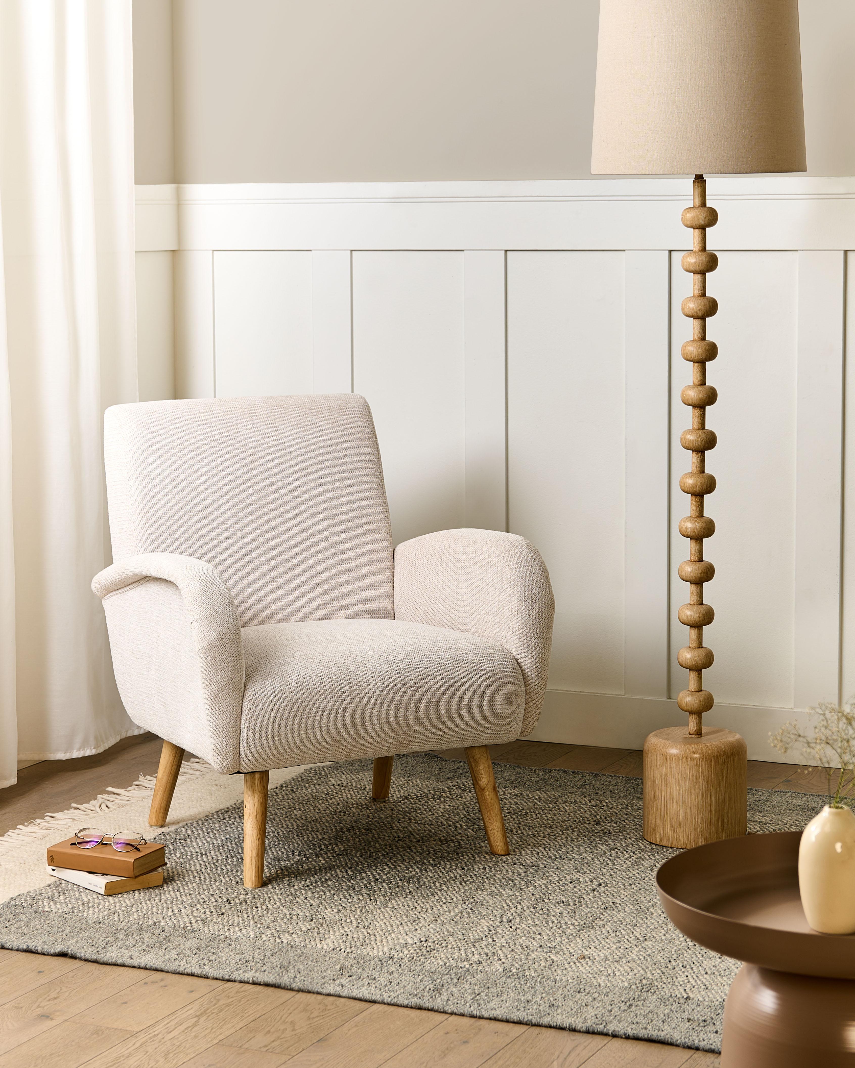 Fauteuil PLASSEN Stof Lichtbeige