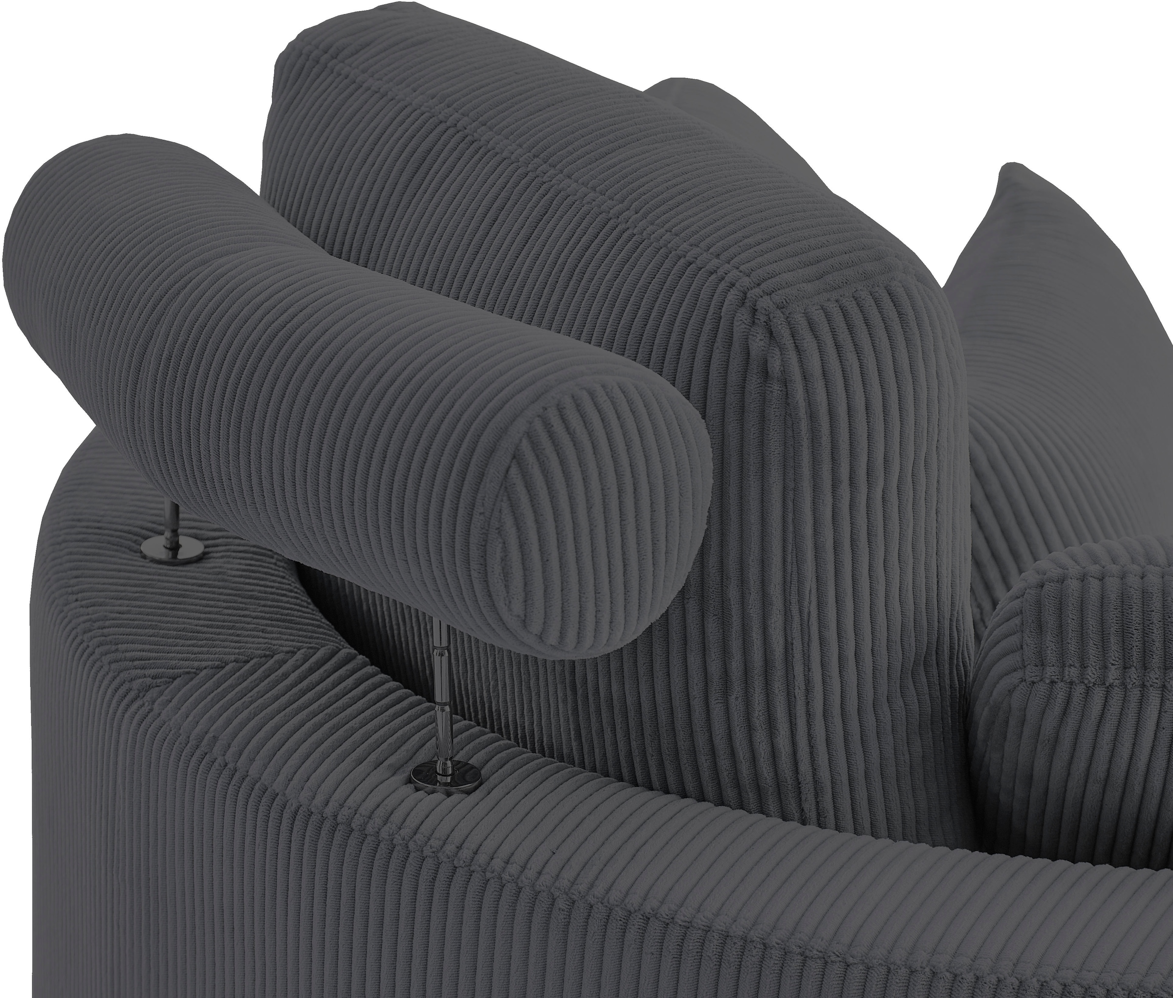 ATLANTIC home collection Loveseat »Ravi, B: 114 cm« XXL- Sessel, mit Stauraumhocker, Rückenstütze & 4 Zierkissen