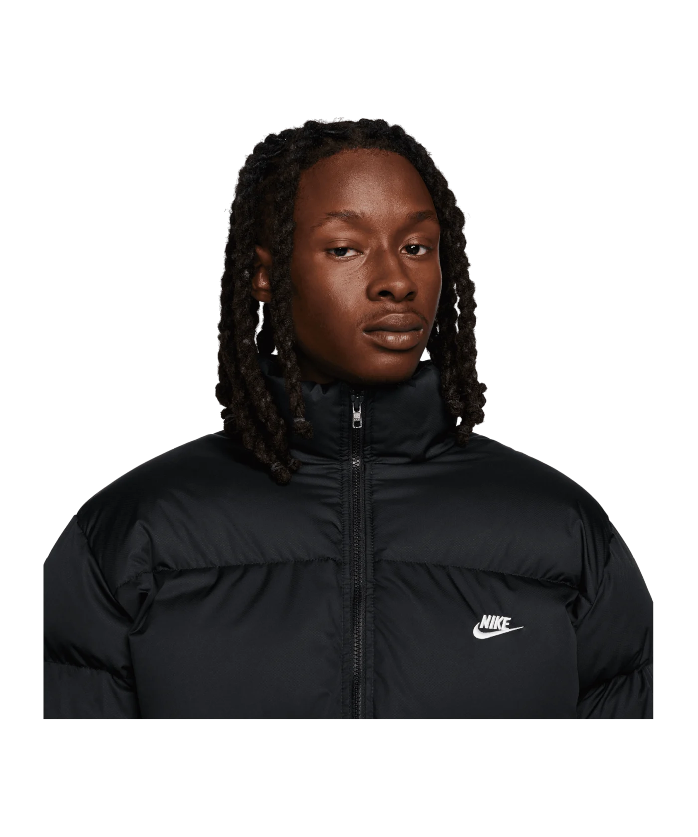 Nike Club Puffer Jacke Schwarz Weiss F010