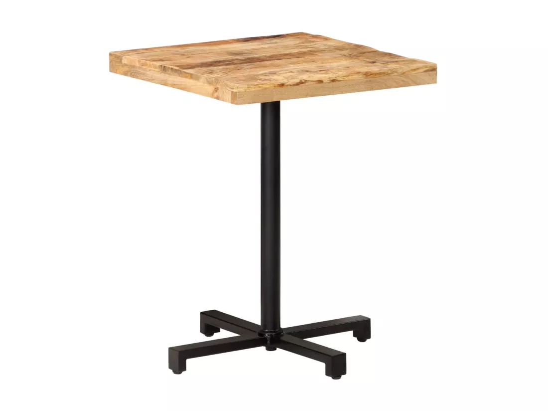 Table de bistro Carrée 60x60x75 cm Bois de manguier brut