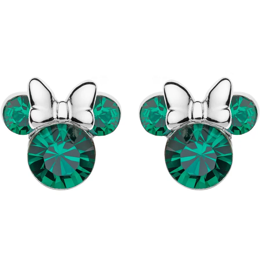 Kinder-Ohrringe Geburtsstein Mai Grün 925 Silber green