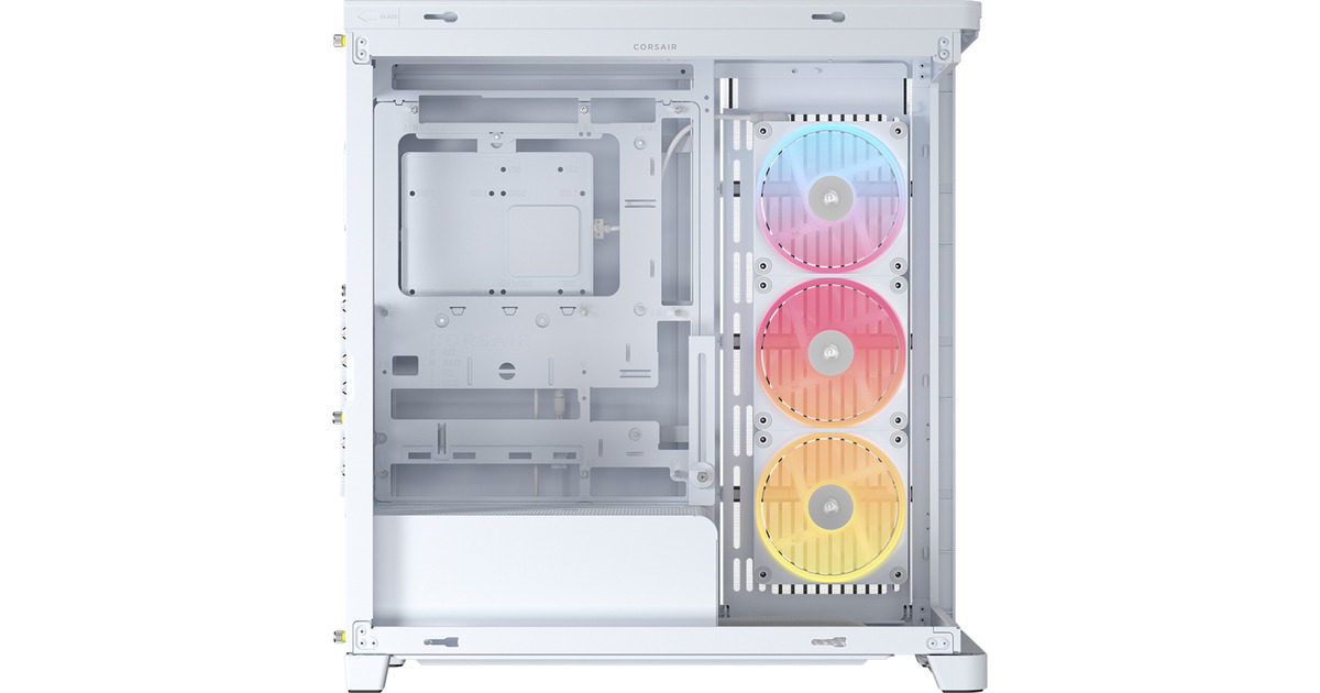 CorsairFRAME 4500X LX-R RGB LINK midi tower behuizing  (Wit | 2x USB-A | 1x USB-C | Tempered Glass)