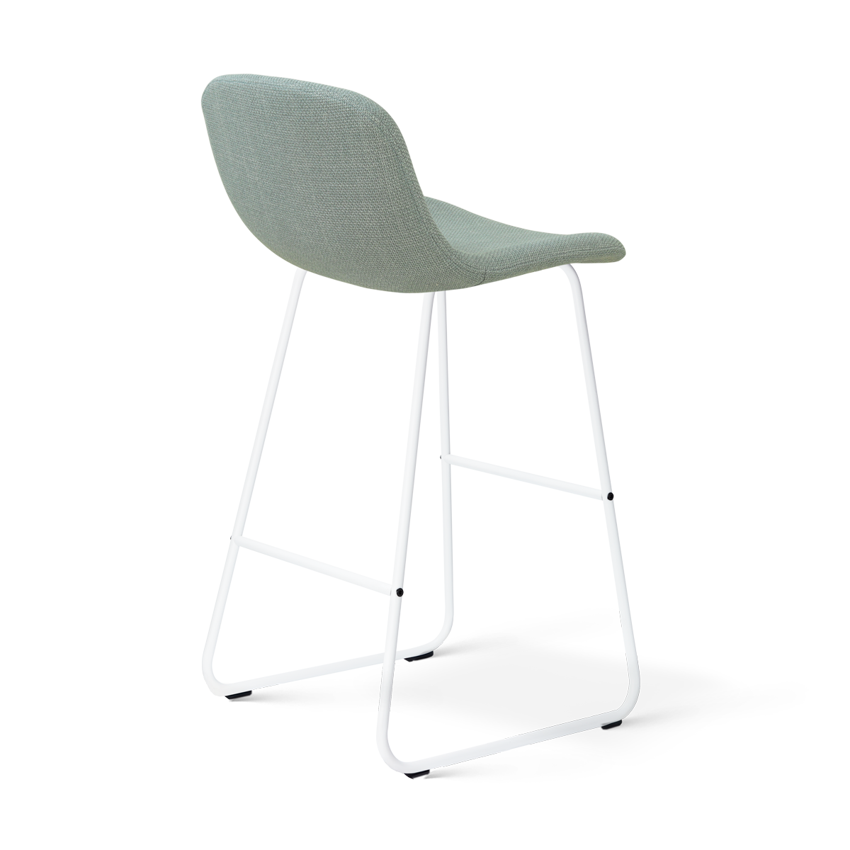 Barkruk Nino-Mats wit onderstel saliegroen 75 cm