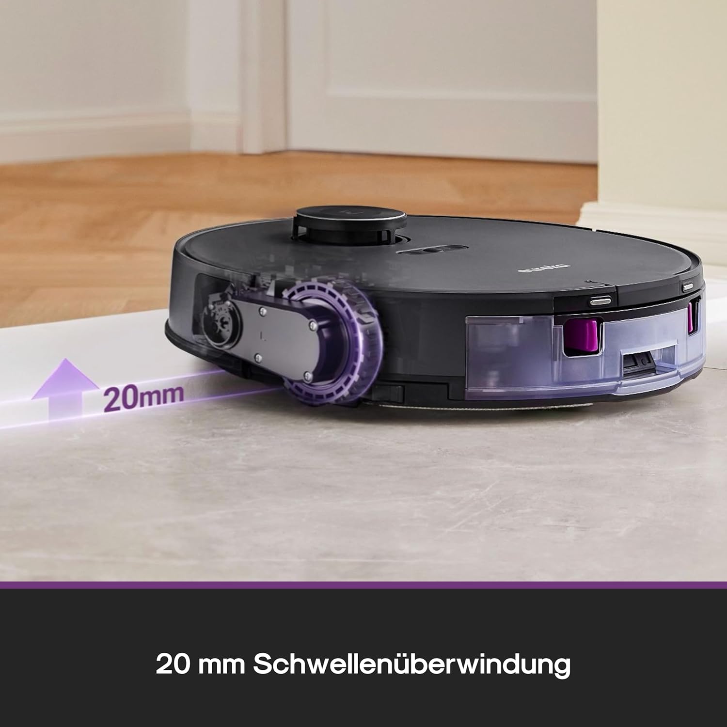 Eureka E20 Evo Plus Saugroboter mit Wischfunktion Absaugstation beutelloser, Saugroboter 10000 Pa, Saug Wischroboter mit Selbstentleerung, Anti-Wickel für Tierhaare, Hartböden, Teppiche