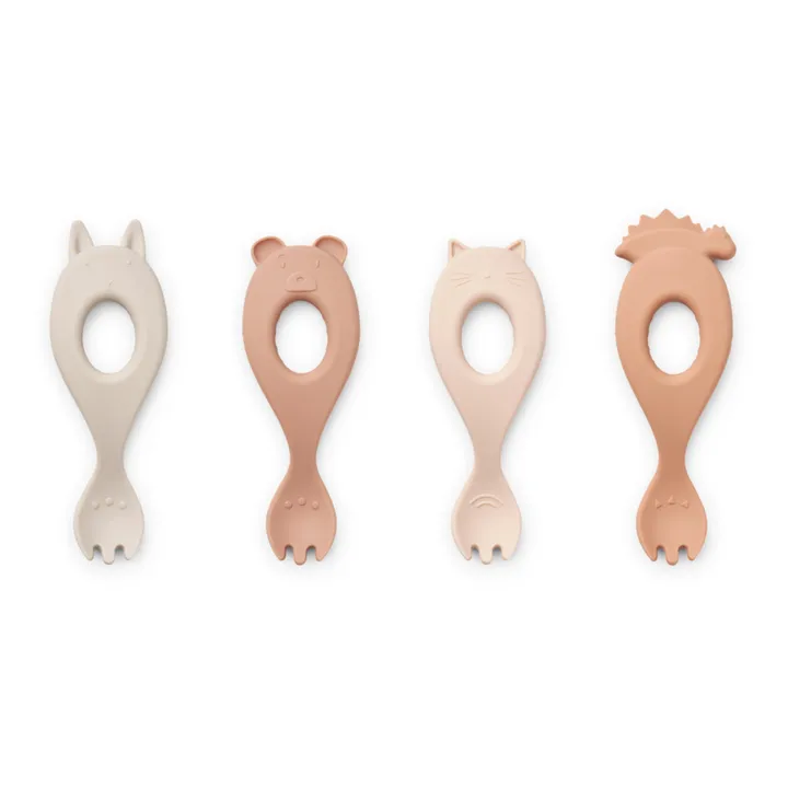 Liewood Fourchettes en silicone Liva - Set de 4 | Rose multi mix
