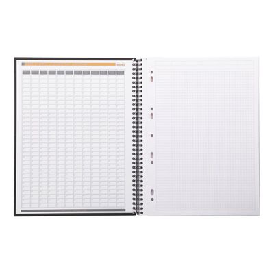 RhodiActive Notebook - Cahier à spirale A4+ (22,5 x 29,7 cm) - 160 pages - petits carreaux (5x5 mm) - noir