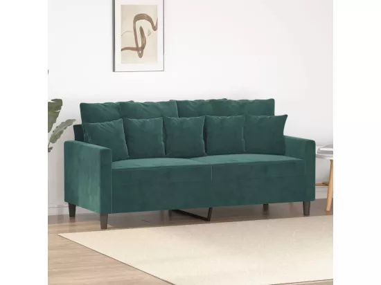 Canapé à 2 places Vert foncé 140 cm Velours