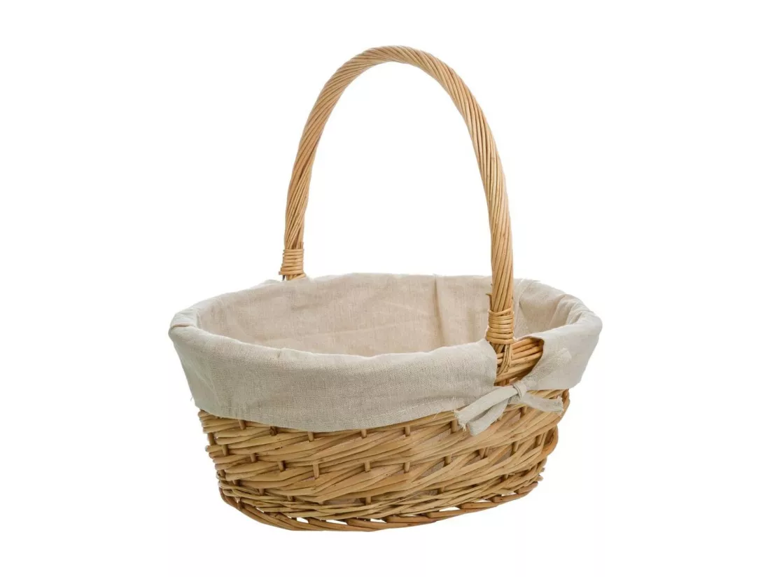 Ensemble de 3 paniers en osier marron doublés