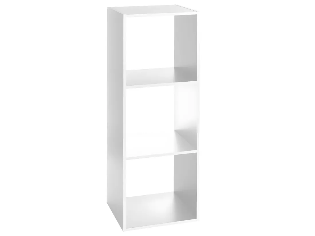Meuble Étagère 3 cases de rangement Blanc H 100.5 cm