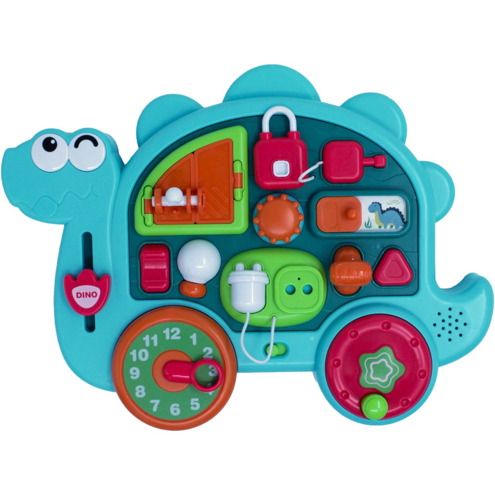 Køb Happy Baby Busy Board Dinosaur Med Lys og Musik