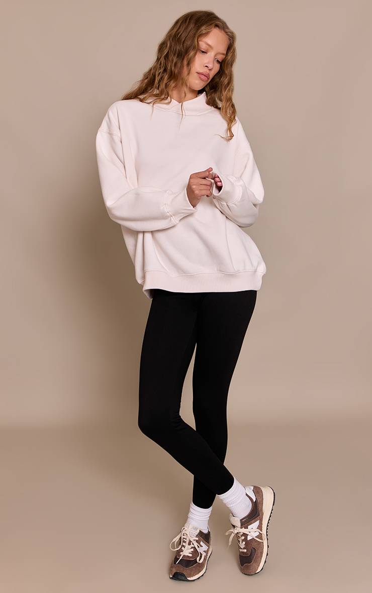 Crème Sweatshirt En Molleton À Encolure Croisée