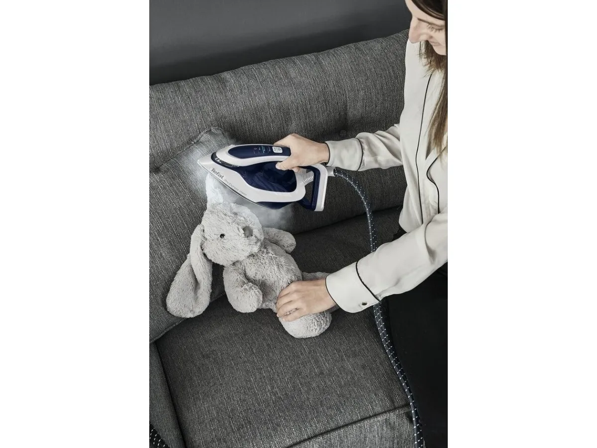 Tefal Pro Express Vision GV9812E0 - Dampstrygejern med automatisk afbrydelse - såleplade: Durilium AirGlide Autoclean - 3000 W - kjoleblå/hvid