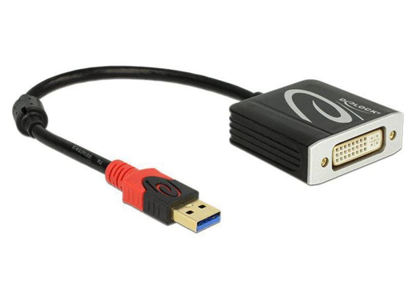 Delock Adapter USB 3.0 - DVI Adapter USB 3.0 Typ A Stecker zu DVI Buchse