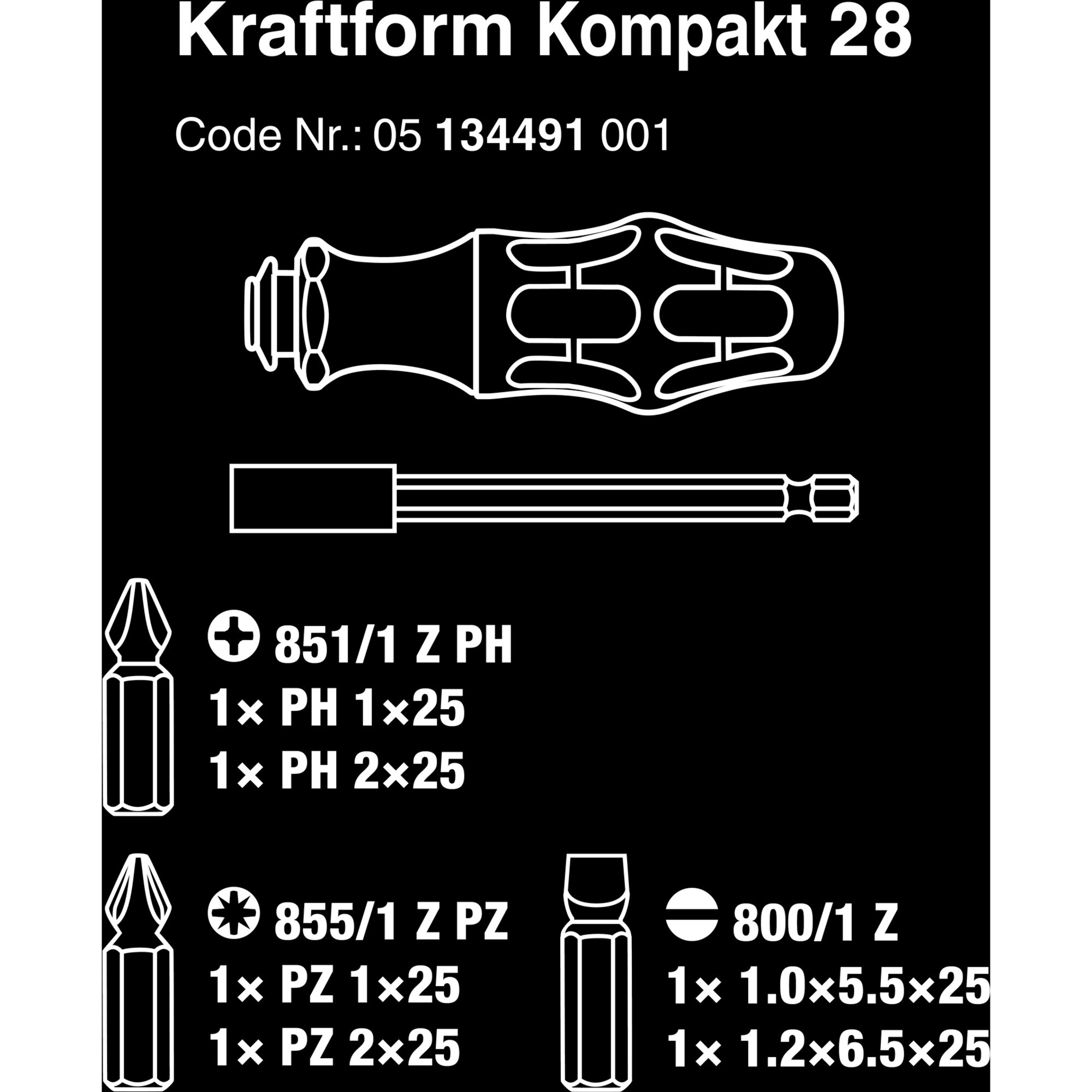 Wera Steckschlüssel Kraftform Kompakt 28, 7-teilig