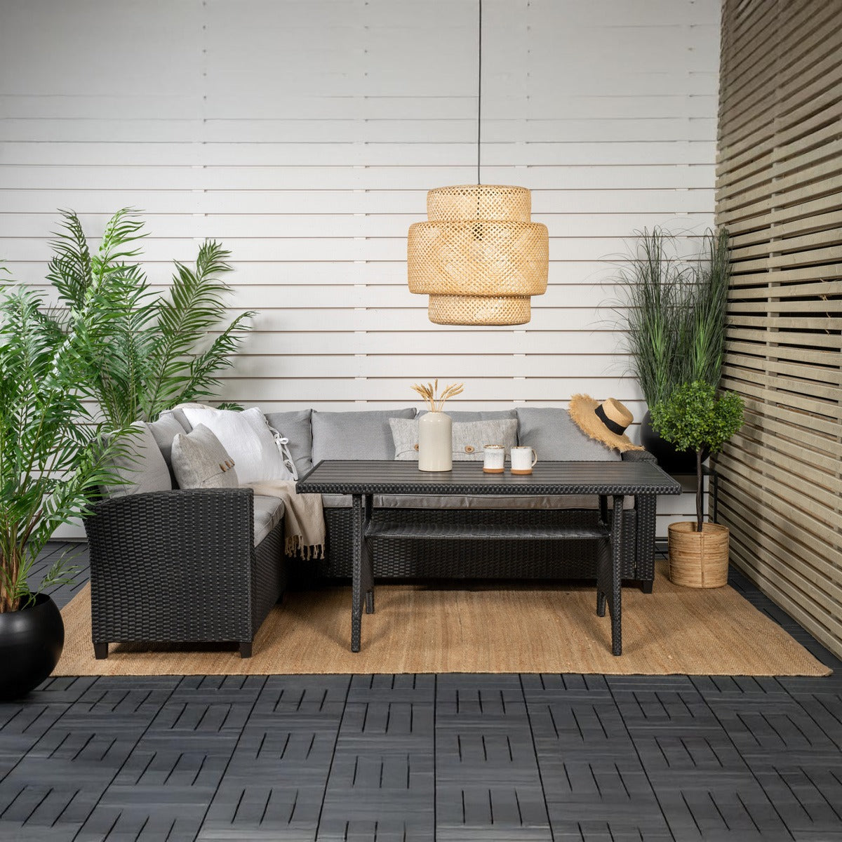 FjÃ´rd - Loungeset Zwart|Grijs - Brentwood