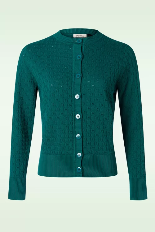 Banned Retro Katie cardigan in smaragdgroen