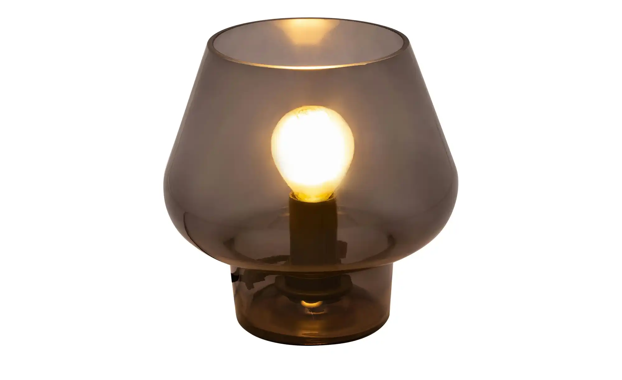 Tischleuchte, 1-flammig, Rauchglas