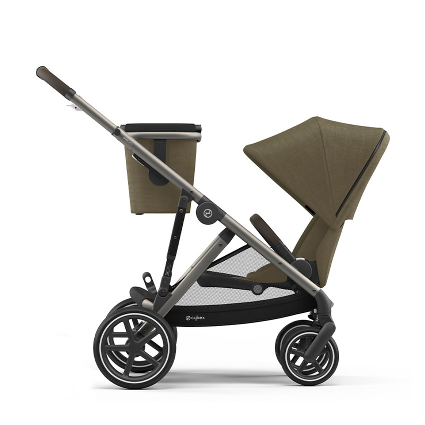 Poussette double Gazelle S - Châssis Taupe / Siège Seashell Beige