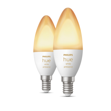 Philips Hue kaarslamp - warm tot koelwit licht 5W - 2 pack - E14