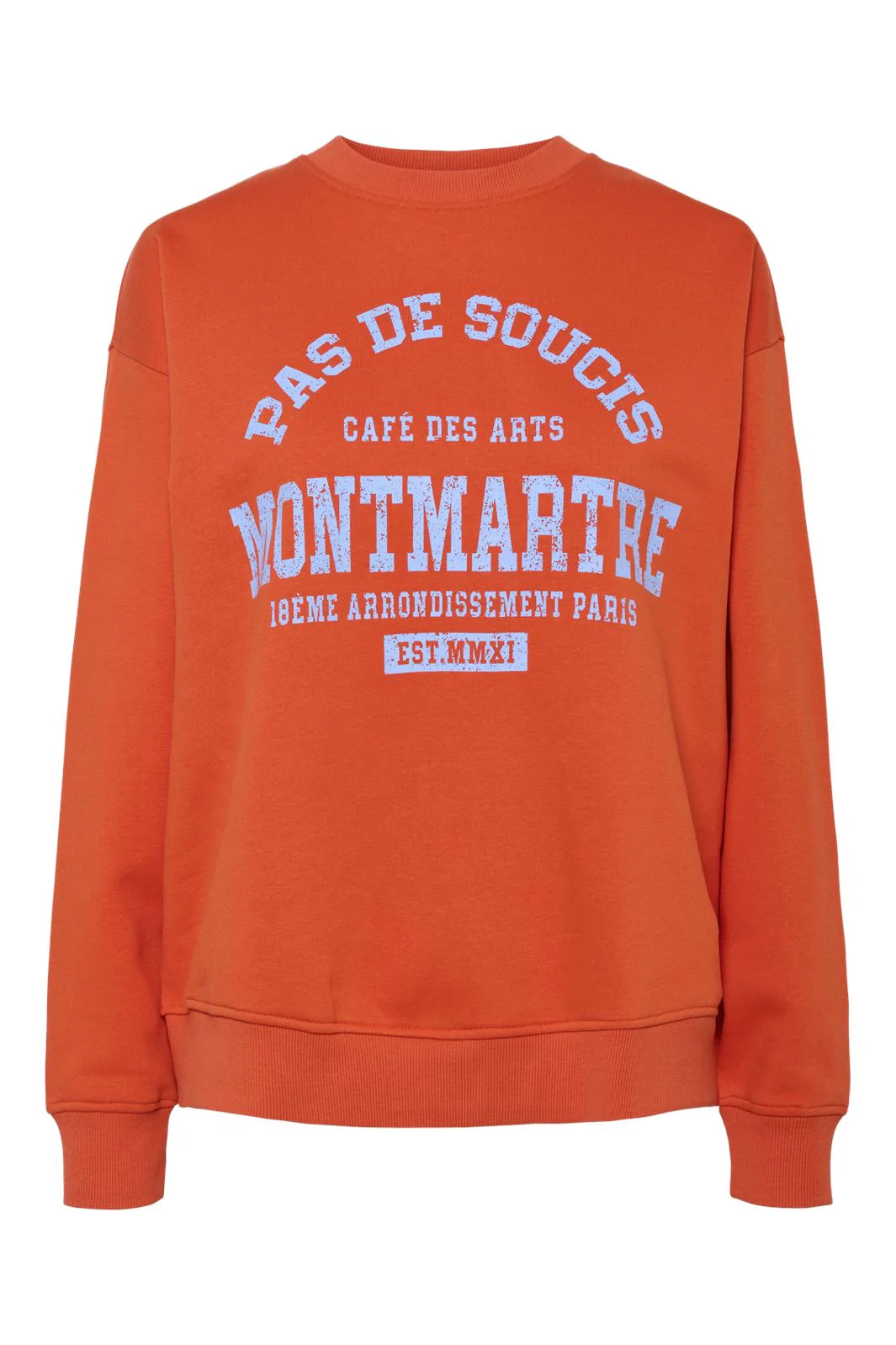 Pieces Pcmaude Ls Sweat Pwp Mm 4723772 tangerine tango vista blue